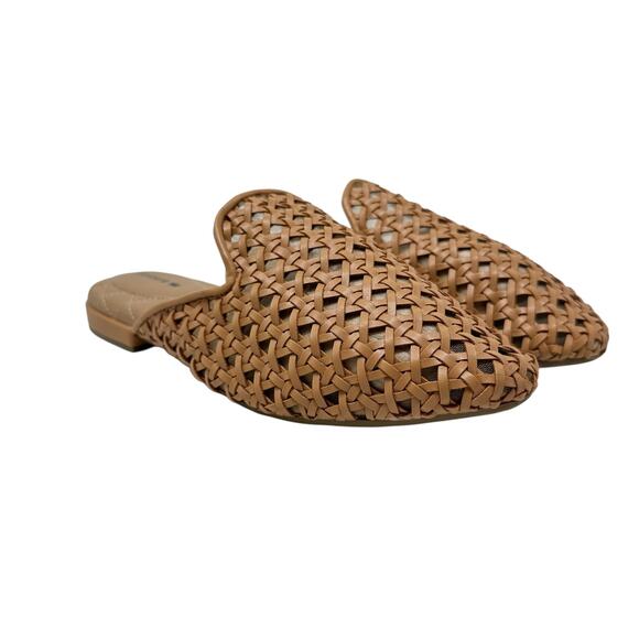 Birdies Shoes - Birdies The Phoebe Woven Mule Flats Rattan‎ Faux Leather Tan Size US 5.5
